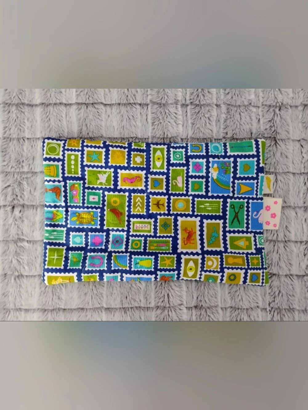 Green- 7 X 11 Zippered Pouch - Handmade